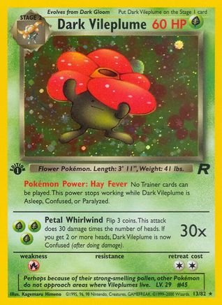 Dark Vileplume (13) 13/82 - Team Rocket Unlimited Holofoil - Poke-Collect