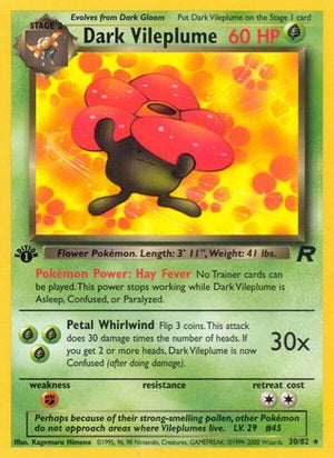 Dark Vileplume 30/82 - Team Rocket 1st Edition