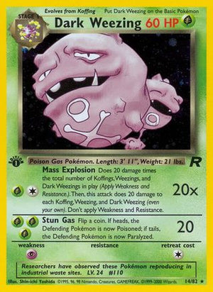 Dark Weezing (14) 14/82 - Team Rocket 1st Edition Holofoil - Poke-Collect