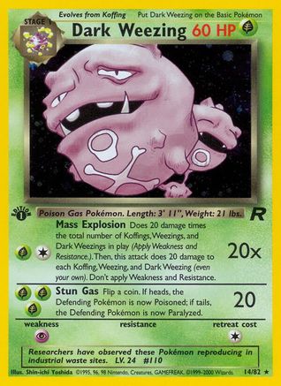 Dark Weezing 14/82 - Team Rocket Unlimited Holofoil - Poke-Collect