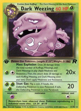 Dark Weezing 31/82 - Team Rocket 1st Edition - Poke-Collect