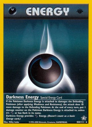 Darkness Energy 104/111 - Neo Genesis 1st Edition