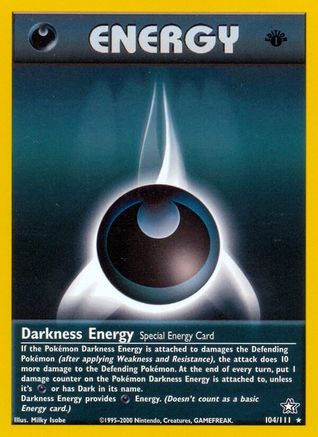 Darkness Energy 104/111 - Neo Genesis 1st Edition - Poke-Collect