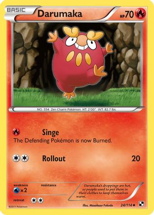 Darumaka (24) 24/114 - Black and White Reverse Holofoil - Poke-Collect