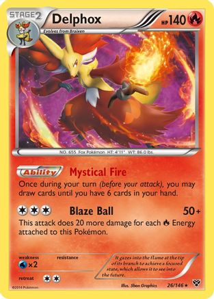 Delphox 26/146 - XY Base Set Holofoil - Poke-Collect