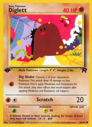 Diglett 52/82 - Team Rocket 1st Edition