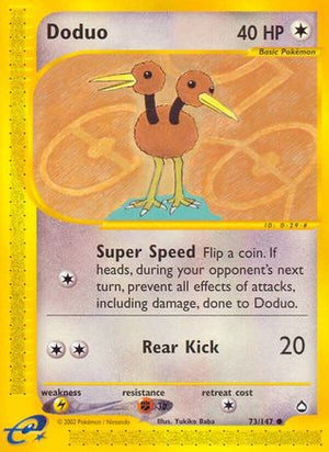 Doduo 73/147 - Aquapolis Reverse Holofoil