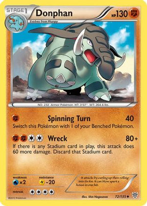 Donphan 72/135 - Plasma Storm Reverse Holofoil - Poke-Collect