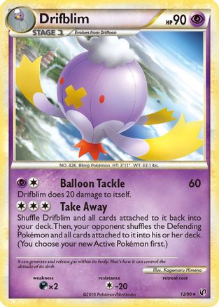 Drifblim 12/90 - Undaunted Reverse Holofoil - Poke-Collect