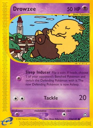 Drowzee (74a) 74a/147 - Aquapolis Reverse Holofoil - Poke-Collect
