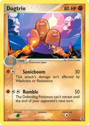 Dugtrio 22/112 - FireRed & LeafGreen Reverse Holofoil - Poke-Collect