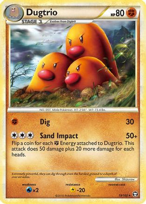 Dugtrio 19/102 - HSTriumphant Reverse Holofoil - Poke-Collect