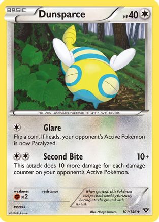 Dunsparce 101/146 - XY Base Set Reverse Holofoil - Poke-Collect