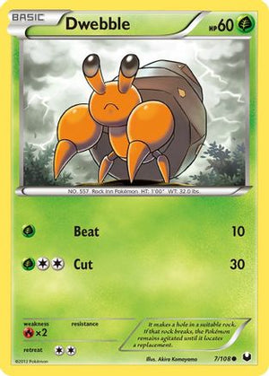 Dwebble 7/108 - Dark Explorers Reverse Holofoil