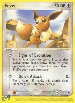 Eevee 63/100 - Sandstorm Reverse Holofoil - Poke-Collect