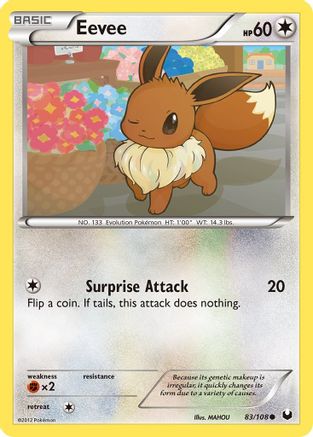 Eevee 83/108 - Dark Explorers Reverse Holofoil - Poke-Collect