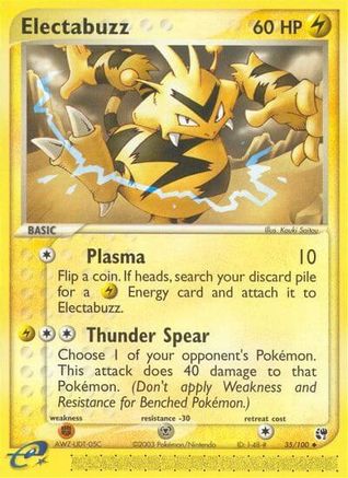 Electabuzz 35/100 - Sandstorm Reverse Holofoil - Poke-Collect
