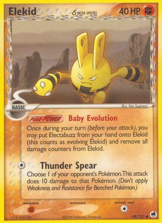 Elekid (Delta Species) 48/101 - Dragon Frontiers Reverse Holofoil - Poke-Collect