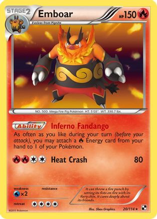Emboar (20) 20/114 - Black and White Holofoil - Poke-Collect
