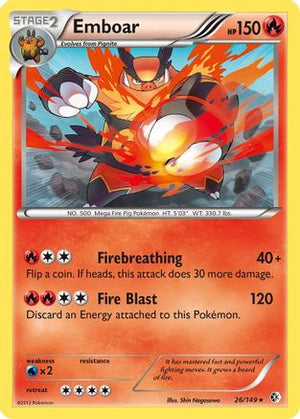 Emboar 26/149 - Boundaries Crossed Reverse Holofoil - Poke-Collect