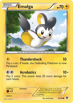 Emolga 32/98 - Emerging Powers Reverse Holofoil - Poke-Collect