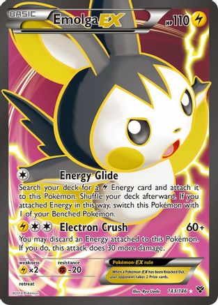 Emolga EX (143 Full Art) 143/146 - XY Base Set Holofoil - Poke-Collect