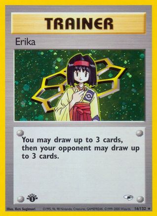 Erika 16/132 - Gym Heroes 1st Edition Holofoil - Poke-Collect