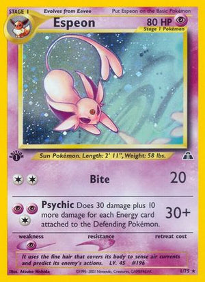 Espeon (1) 1/75 - Neo Discovery 1st Edition Holofoil - Poke-Collect