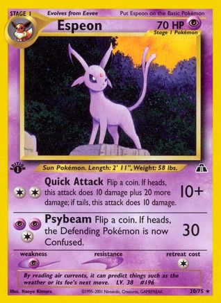 Espeon 20/75 - Neo Discovery 1st Edition - Poke-Collect