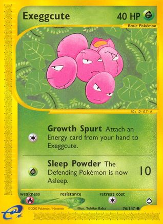 Exeggcute 76/147 - Aquapolis Reverse Holofoil - Poke-Collect