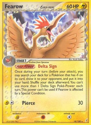 Fearow δ 18/100 - Crystal Guardians Reverse Holofoil - Poke-Collect