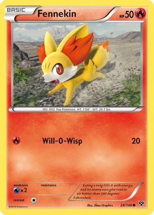 Fennekin 24/146 - XY Base Set Reverse Holofoil - Poke-Collect