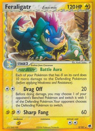 Feraligatr (Delta Species) 2/101 - Dragon Frontiers Reverse Holofoil - Poke-Collect