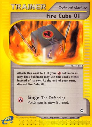 Fire Cube 01 122/147 - Aquapolis Reverse Holofoil - Poke-Collect