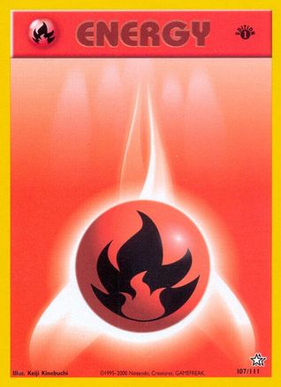 Fire Energy 107/111 - Neo Genesis 1st Edition - Poke-Collect