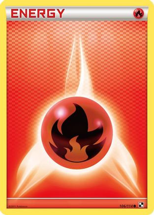 Fire Energy 106/114 - Black and White - Poke-Collect