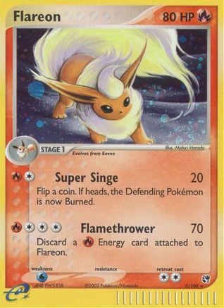 Flareon 5/100 - Sandstorm Reverse Holofoil - Poke-Collect