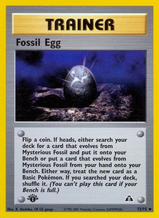 Fossil Egg 72/75 - Neo Discovery Unlimited - Poke-Collect