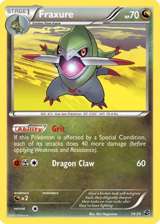Fraxure (14) 14/20 - Dragon Vault Holofoil - Poke-Collect