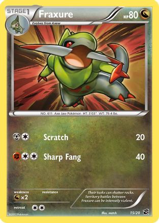 Fraxure (15) 15/20 - Dragon Vault Holofoil - Poke-Collect