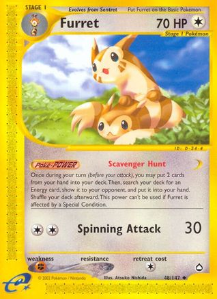 Furret 48/147 - Aquapolis - Poke-Collect