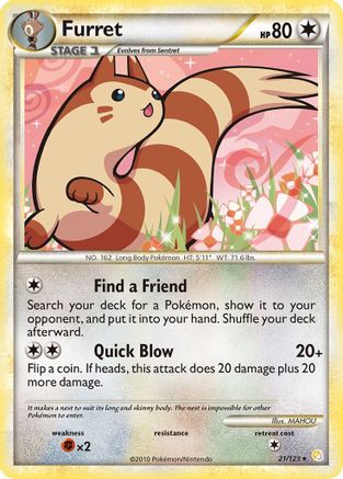 Furret 21/123 - HeartGold & SoulSilver Reverse Holofoil - Poke-Collect