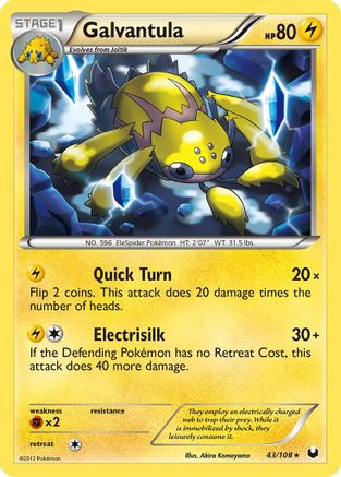 Galvantula 43/108 - Dark Explorers Reverse Holofoil - Poke-Collect
