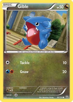 Gible 86/124 - Dragons Exalted Reverse Holofoil - Poke-Collect