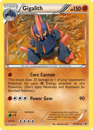 Gigalith 61/101 - Noble Victories Reverse Holofoil - Poke-Collect