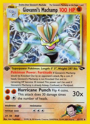 Giovanni's Machamp 6/132 - Gym Challenge Unlimited Holofoil - Poke-Collect