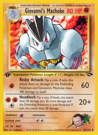 Giovanni's Machoke 42/132 - Gym Challenge 1st Edition - Poke-Collect