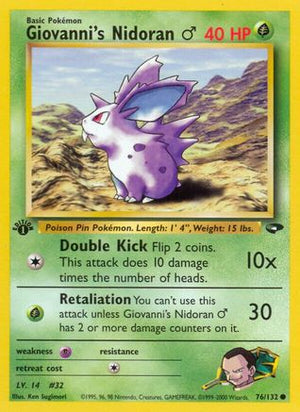 Giovanni's Nidoran M 76/132 - Gym Challenge 1st Edition - Poke-Collect