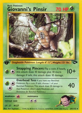 Giovanni's Pinsir 24/132 - Gym Challenge 1st Edition - Poke-Collect