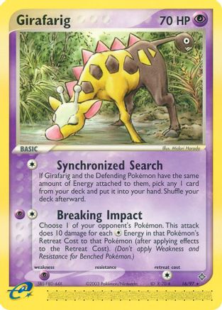 Girafarig 16/97 - Dragon Reverse Holofoil - Poke-Collect